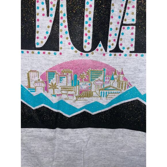 Vintage Las Vegas Shirt Signal Sports Tee 90s Neon Tourist Graphic Ringer Large - Picture 6 of 13